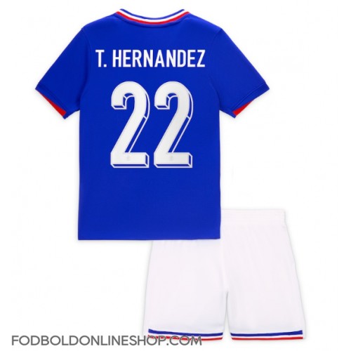 Frankrig Theo Hernandez #22 Hjemme Trøje Børn EM 2024 Kortærmet (+ Korte bukser)